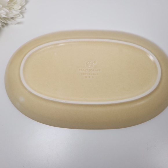 Vintage Pfaltzgraff Village Stoneware Oval Tri Divided Serving Platter - Tray - Picture 6 of 7